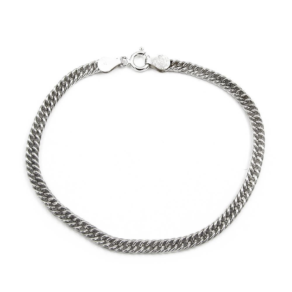 Hopeinen panssariranneketju 925, 19,5 cm / 3 mm #0 Kultatukku.fi