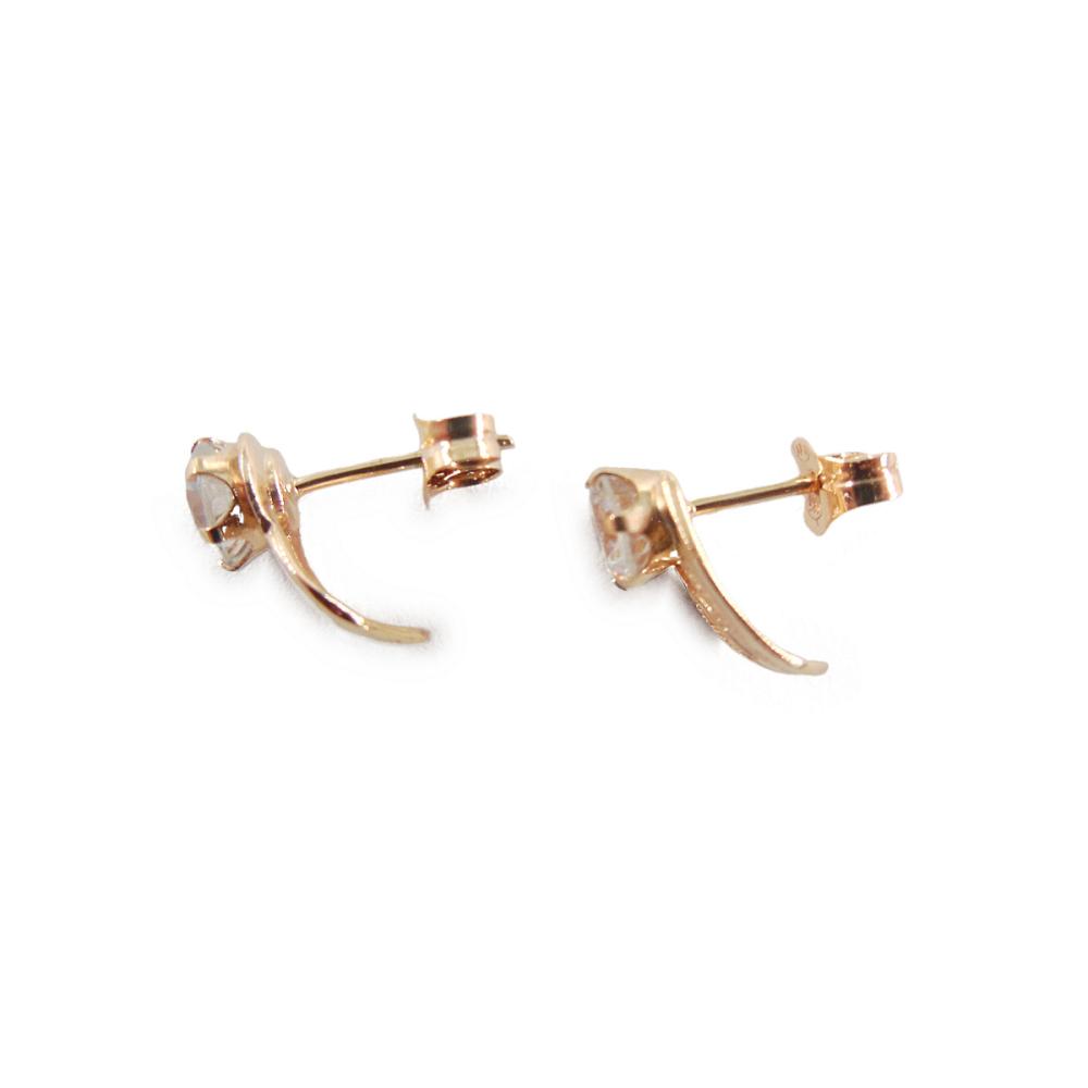 Kultaiset korvanapit 5,10 mm kirkkailla kivillä, 585 / 14K #4 Kultatukku.fi