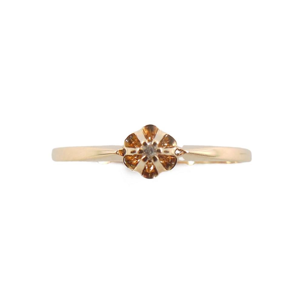 Timanttisormus 14K kultaa 0,005 ct, 17,75 mm #2 Kultatukku.fi