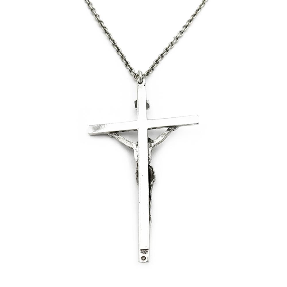 Hopeinen INRI ristiriipus 60cm v.-68 #1 Kultatukku.fi