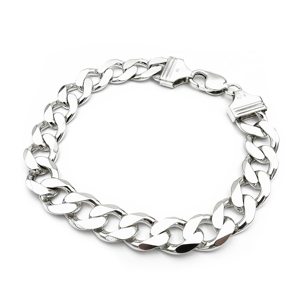 Hopeinen panssariranneketju 11mm 23cm #0 Kultatukku.fi