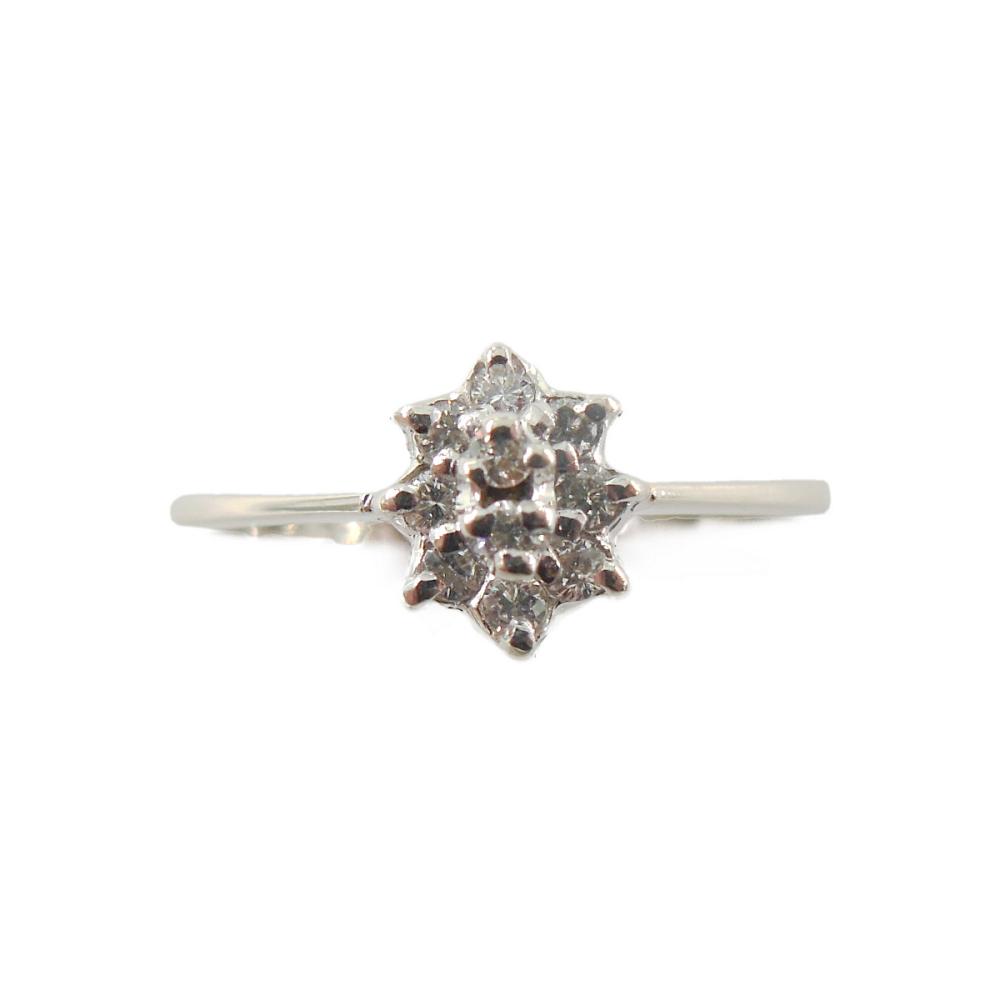18K valkokultainen timanttisormus 0,15 ct, 16,5 mm – 1981 #1 Kultatukku.fi