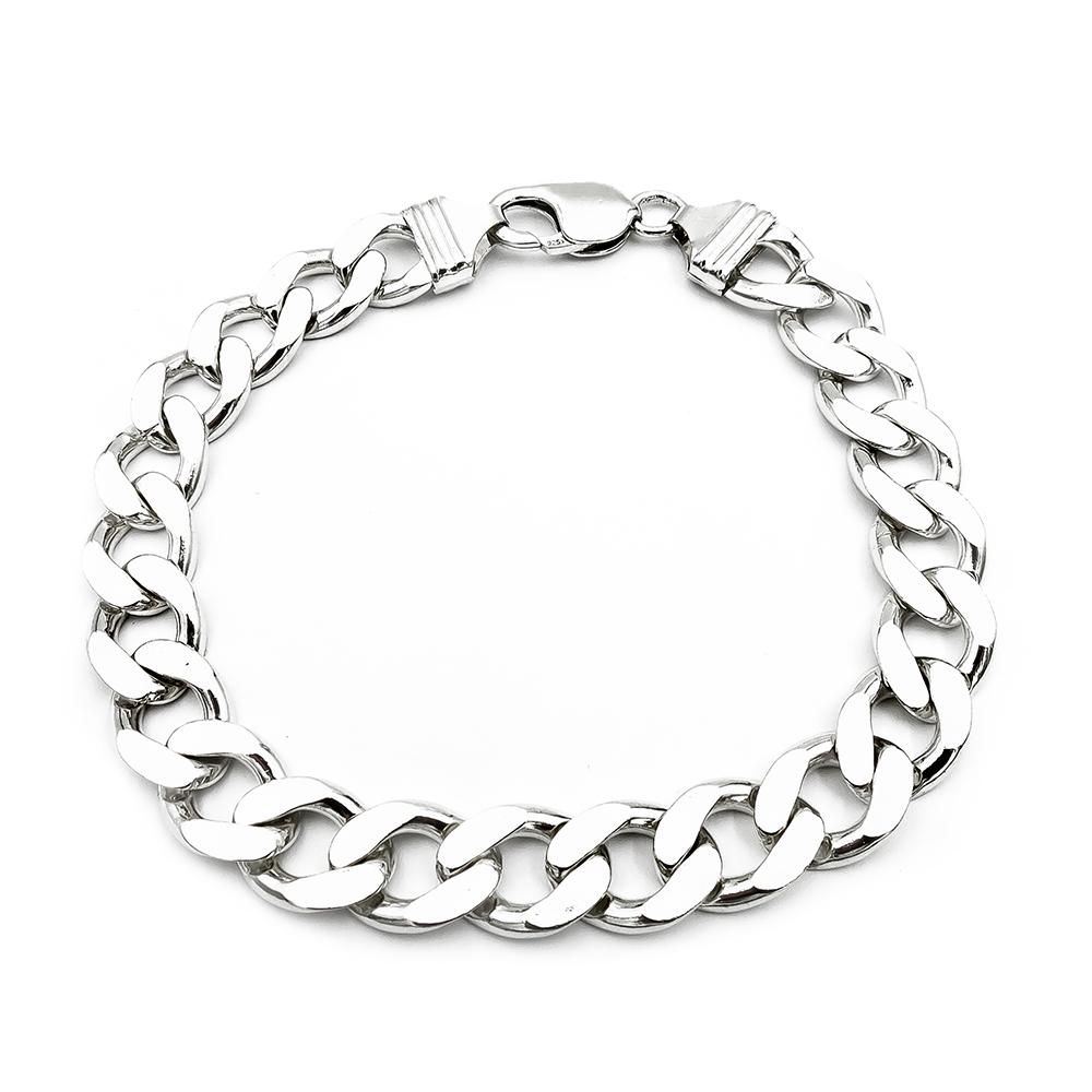 Hopeinen panssariranneketju 11mm 24,5cm #0 Kultatukku.fi