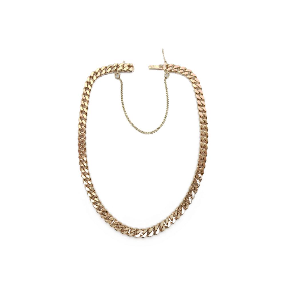 18K Umpipanssari ranneketju 19cm varmuusketjulla, leveys 3mm #0 Kultatukku.fi