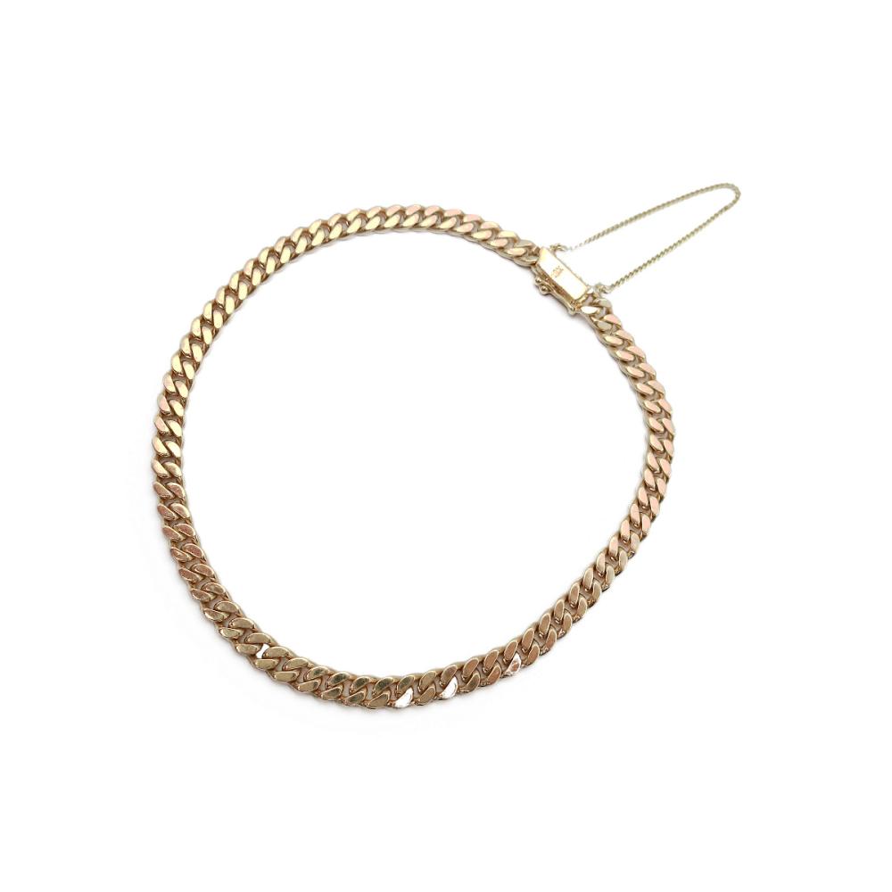 18K Umpipanssari ranneketju 19cm varmuusketjulla, leveys 3mm #2 Kultatukku.fi