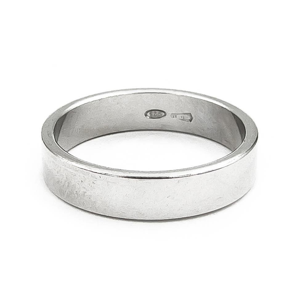 Sileä 925-hopeinen flakkasormus 4,1 mm, halkaisija 16,5 mm #3 Kultatukku.fi
