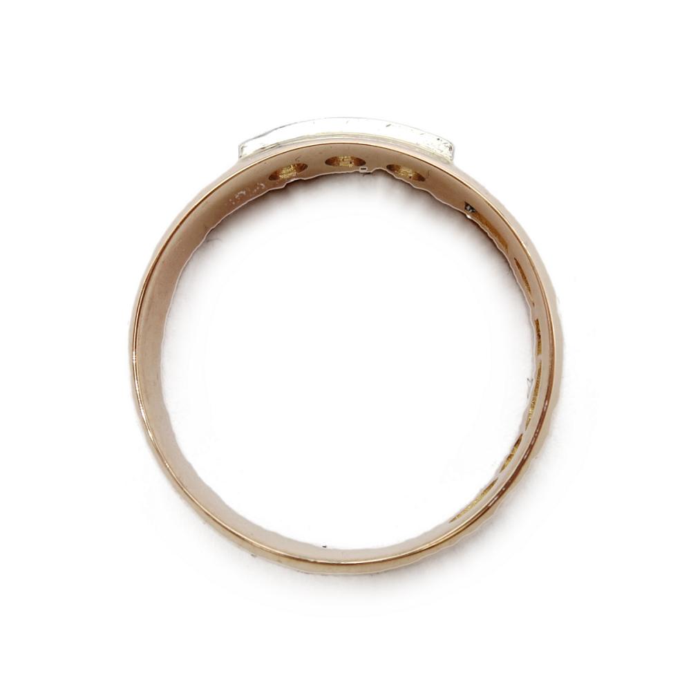 18K Kultainen kirkaskivellinen sormus 17mm v.1906 #2 Kultatukku.fi