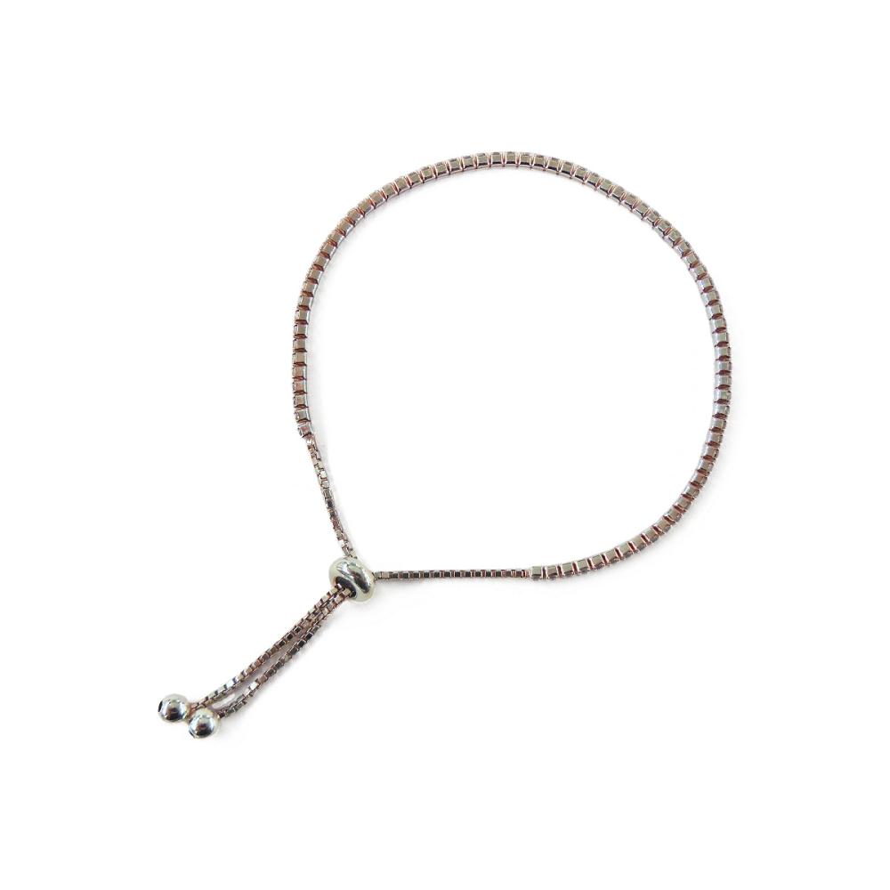 Hopeinen säädettävä tennisrannekoru zirkoneilla 15–22 cm #0 Kultatukku.fi