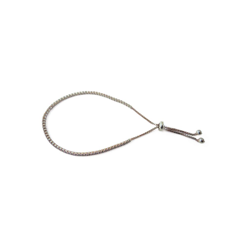 Hopeinen säädettävä tennisrannekoru zirkoneilla 15–22 cm #1 Kultatukku.fi