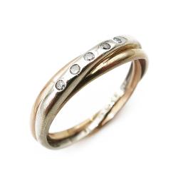 Tuotekuva Viiden timantin kaksivärinen 14K kultasormus 0,025 ct, 1997