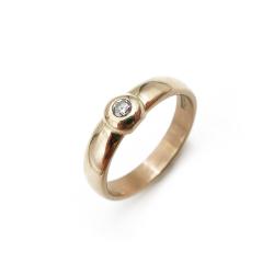 Tuotekuva Timanttisormus 0,03ct koko 16,5 lev.4mm KÄSITYÖ v.2000