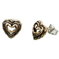 Tuotekuva Kalevala Koru Talon sydän tappikorvakorut pronssi