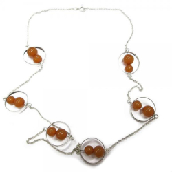 Tuotekuva Hopeaketju meripihkaa 70cm