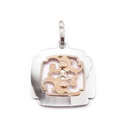 Tuotekuva Valkokultainen riipus keltakulta kuviolla