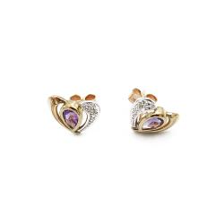 Tuotekuva Kultaiset ametisti timanttikorvakorut 0.02ct
