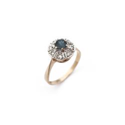 Tuotekuva Kultainen Diana sormus safiirilla ja timanteilla 8 x 0,005 ct koko 16,5