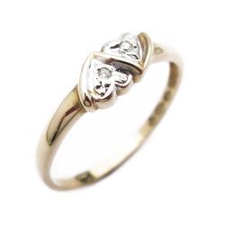 Tuotekuva Kultainen timanttisormus sydämet 2 x 0,005 ct koko 16