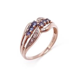 Tuotekuva Kultainen timanttisormus 0,03ct sinisafiirit 16,5mm v.-95