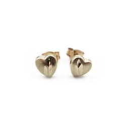 Tuotekuva Kultaiset sydänkorvakorut timanttileikkauskuviolla 5.5x6mm Top Gold Oy