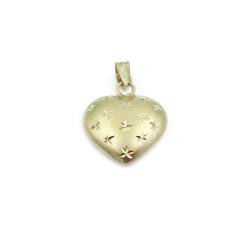 Tuotekuva Kultainen sydänriipus matta timanttileikkaustähdet 12x12mm  OLL