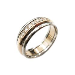 Tuotekuva Valko/keltakultainen timanttisormus 0,07ct 16,5mm