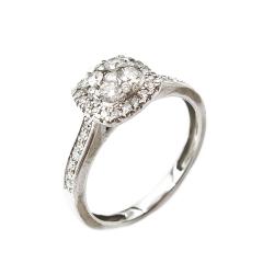 Tuotekuva Valkokultainen Halo timanttisormus 0,25ct 15,5mm