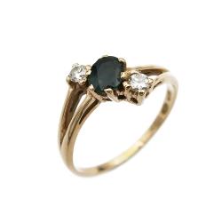 Tuotekuva Kultainen safiiri timanttisormus 0.06ct 17,0mm