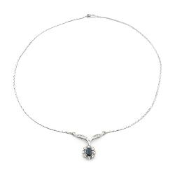 Tuotekuva Valkokultainen safiiri timanttikaulakoru 0.11ct 44cm