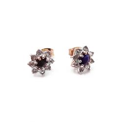 Tuotekuva Kultaiset sinisafiiri-timanttikorvakorut 0,08ct