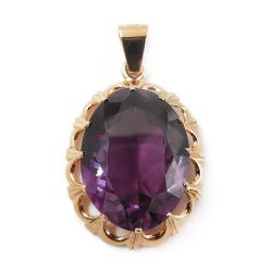 Tuotekuva Kultainen riipus,lila kivi