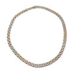 Tuotekuva 18K Bismark kaulakoru kelta-valko-ja punakulta 40cm, lev.5.6mm
