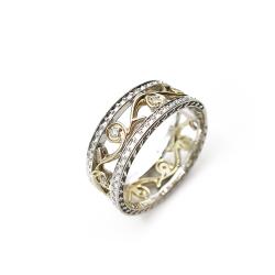 Tuotekuva Kohinoor Larissa valko/keltakultainen timanttisormus 16,25mm 0,07ct