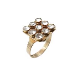 Tuotekuva Kirkaskivellinen kulmikas sormus 18mm v.-66