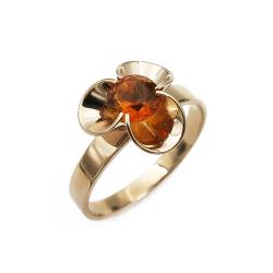 Tuotekuva Kultainen sormus oranssi kivi 17,0mm, Kupittaan Kulta v.1975