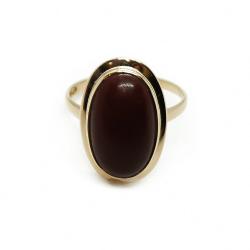 Tuotekuva sormus ruskea kivi 18k     17,5