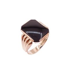 Tuotekuva Kultainen onyx kantasormus 20,5mm v.-60