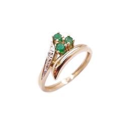 Tuotekuva Kultainen smarg.-tim.sormus 0,005ct 16mm