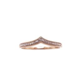 Tuotekuva Kultainen v-mallinen timanttisormus 17+ n.0,11ct