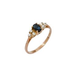 Tuotekuva 18k Tillanderin timanttisormus safiirilla 6 x 0.02ct