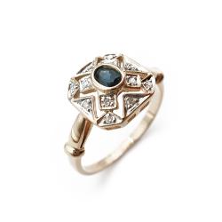 Tuotekuva Timanttisormus sinisellä kivellä 0,06ct 18,25mm