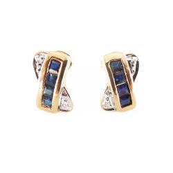 Tuotekuva Kultakorvakorut safiirilla+tim.yht.0.008ct