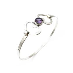 Tuotekuva Sydän rannerengas violetti kivi 61mm v.-75