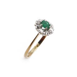 Tuotekuva Kultainen Diana sormus smaragdilla,timanteilla18mm 6x0,005ct