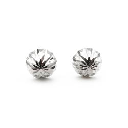 Tuotekuva Valkokulta timantileikatut korvakorut tapilla, 6,5mm