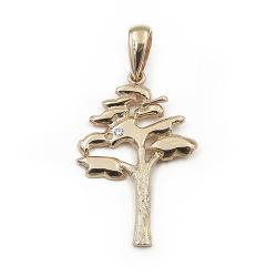 Tuotekuva Kultainen puu riipus Onno Design timantti 0.01ct