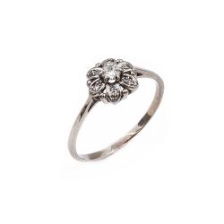 Tuotekuva Valkokultainen timanttikukkasormus 0.15+0.06ct 19,5