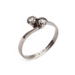 Tuotekuva 18k valkokultainen siro timanttisormus 2kpl yht. 0,20ct 14.5 1986 H.Lahtinen&Co