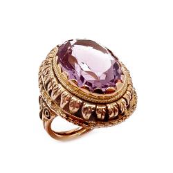 Tuotekuva Harry Bergman filigraanisormus violetilla korukivellä, 14K kulta, 16,5 mm, 1966