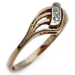 Tuotekuva Kultainen tuimanttisormus 17,5mm 3x0,005ct