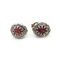 Tuotekuva Diana timanttikorvakorut 0,2ct, vaaleanpunainen kivi